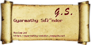 Gyarmathy Sándor névjegykártya