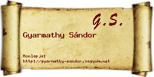Gyarmathy Sándor névjegykártya