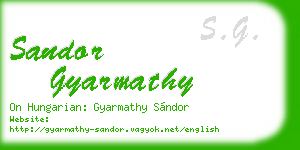 sandor gyarmathy business card